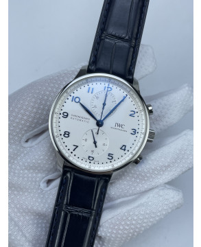(준비완료/특급배송)NO.2535/ZF공장 V3 IWC IW3716 포루트기저 화이트다이얼 블루핸즈 가죽