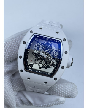 (준비완료/특급배송/)NO.3196/ZF공장 리차드밀 RM055 White Ceramic ZF 11 Best Edition on Shark Rubber Strap RMUL2 Super Clone V2